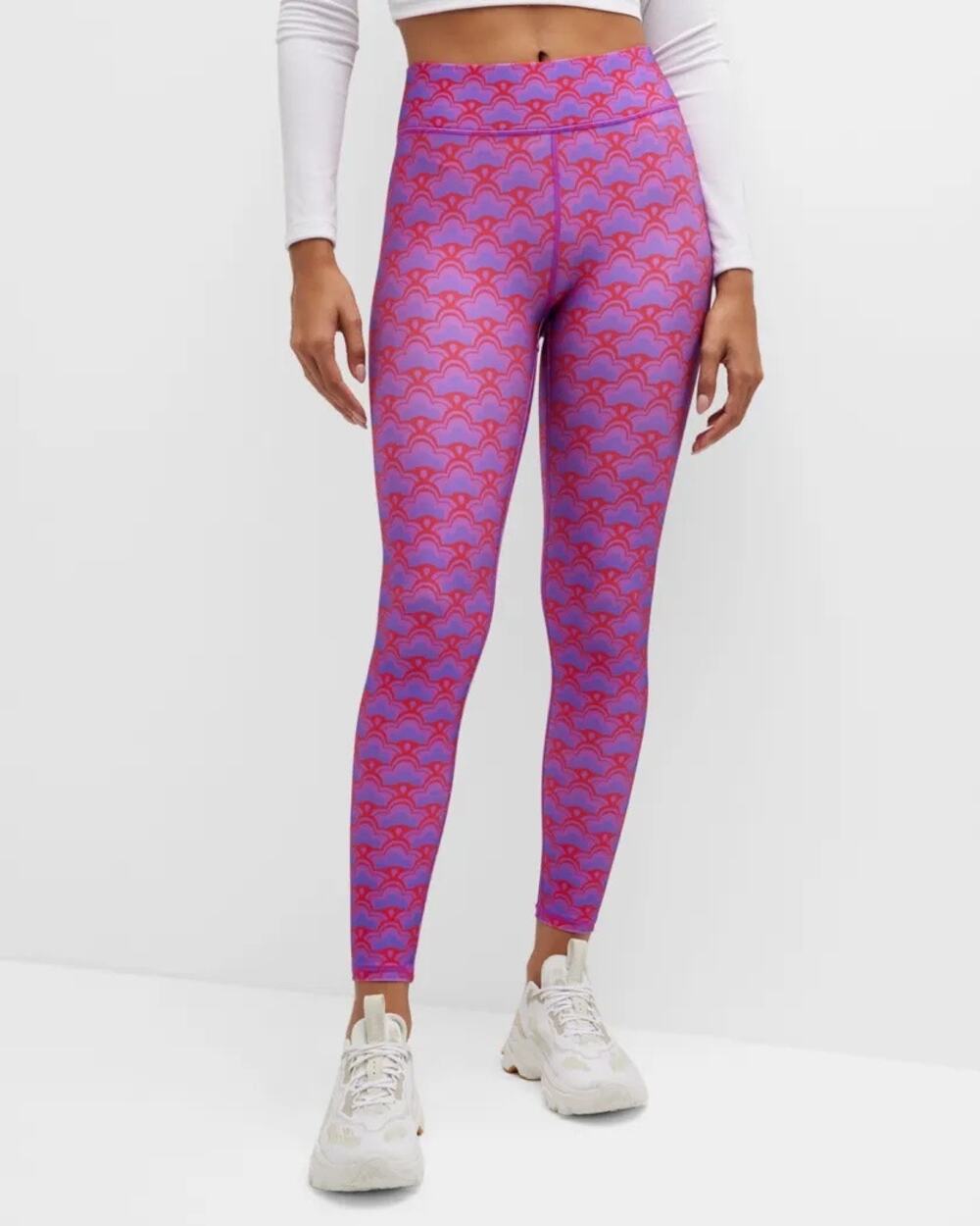 Terez Pink Floral Geo High-Shine Leggings